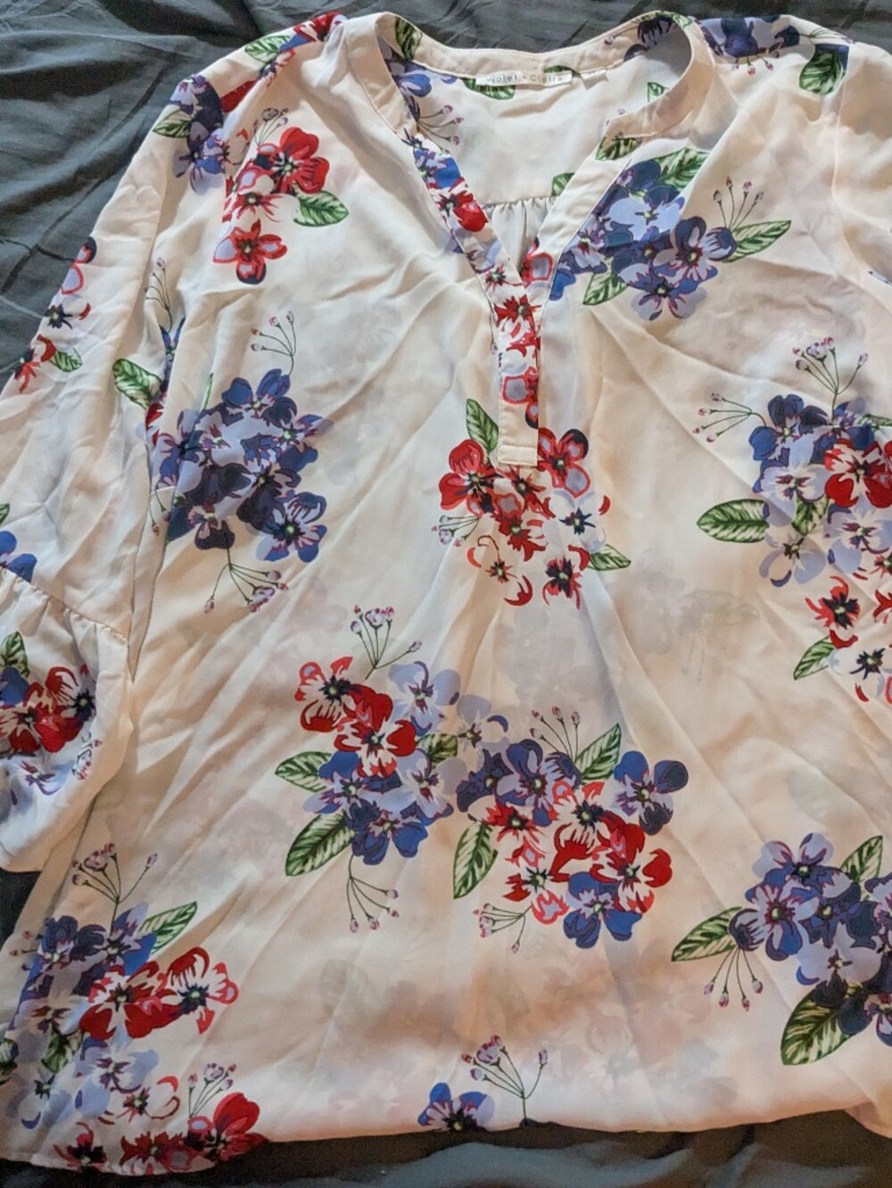 Violet + Claire Women's 2X Floral Shirt